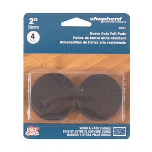 Shepherd 2 in. Heavy Duty Adhesive Brown Felt Protective Pad, 4-Pieceimage