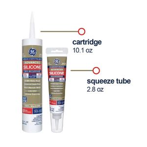 GE Adhesives Advanced Silicone 2 Clear Kitchen & Bath Sealant, 10.1 oz.image