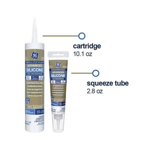 GE Adhesives 10.1 oz. Advanced Silicone 2 Black Window and Door Sealantimage