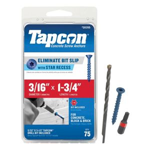 Tapcon 3/16 in. x 1-3/4 in. Pan Head Masonry Screwimage