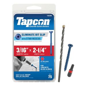 Tapcon 3/16 in. x 2-1/4 in. Concrete Screw Anchorimage