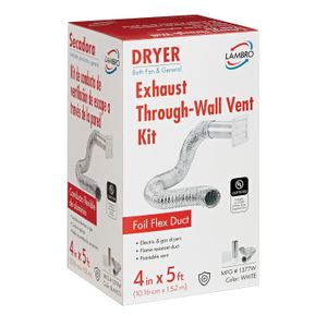 Lambro 4 in. x 5 ft. White Plastic Louvered Dryer Vent Kitimage
