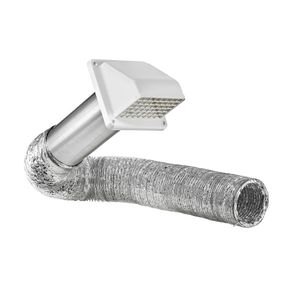 Lambro 4 in. x 8 ft. White Clothes Dryer Wall Hood Vent Kitimage