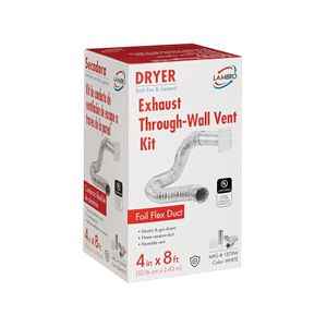 Lambro 4 in. x 8 ft. White Plastic Louvered Dryer Vent Kitimage