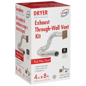 Lambro 4 in. x 8 ft. Brown Plastic Louvered Dryer Vent Kitimage