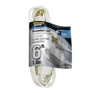 PowerZone 6 ft. 16/2 SPT Indoor Extension Cord, Whiteimage