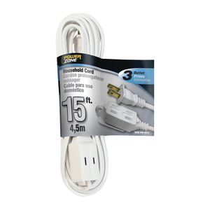 PowerZone 15 ft. 16/2 SPT Indoor Extension Cord, Whiteimage