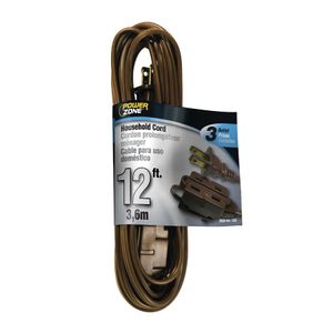 PowerZone 12 ft. 16/2 SPT Brown Indoor Extension Cordimage