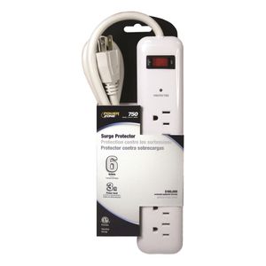 PowerZone 6-Outlet 750 Joule White Surge Protectorimage