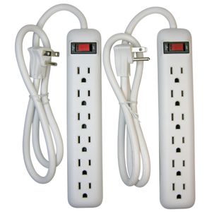 Powerzone 18 ft. 6-Outlet Power Strip, 2-Packimage