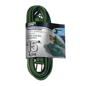 PowerZone 15 ft. 16/2 SPT Green Indoor Extension Cordimage