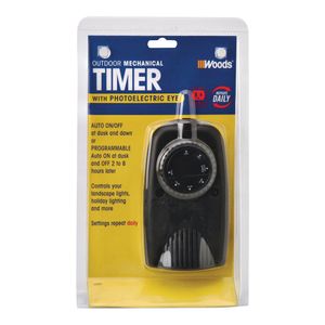 Woods 24-Hour Outdoor Mechanical Timer, Blackimage