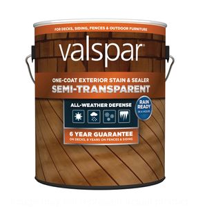 Valspar 1 gal. Cedar Natural Semi-Transparent Stain and Sealerimage