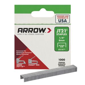 Arrow 1/4 in. JT21 1,000-Piece Staplesimage