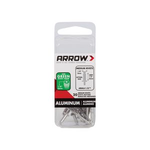Arrow 1/8 in. x 1/8 in. White Aluminum Pop Rivet, 25-Packimage
