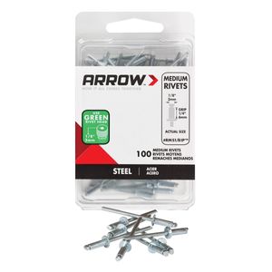 Arrow 1/8 in. x 1/4 in. Medium Steel Pop Rivetimage