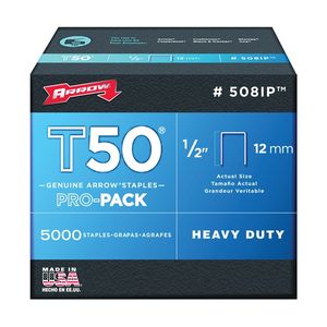 Arrow 1/2 in. T50 Staples, 5,000-Packimage