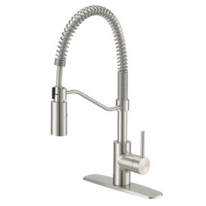 Boston Harbor Stainless Steel Spring Pull-Down Kitchen Faucetimage