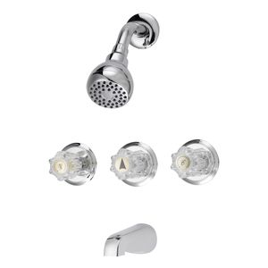 Boston Harbor 3-Handle Chrome Tub and Shower Faucetimage