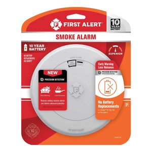 First Alert 10-Year Battery Operated Slim Profile Smoke Alarmimage