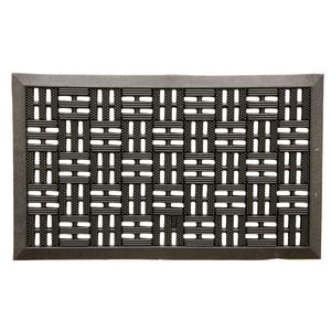 Fanmats 18 in. x 30 in. Black Rubber Trellis Door Matimage