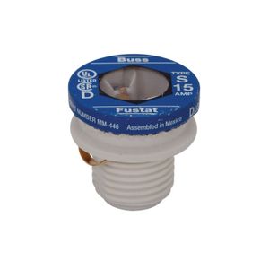 Bussmann 15 AMP Type S Time Delay Rejection Base Plug Fuseimage