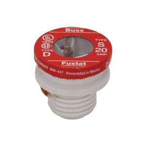 Bussmann 20 Amp Type S Time Delay Rejection Base Plug Fuseimage
