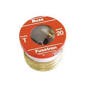 Bussmann 20 Amp Type T Time Delay Edison Base Plug Fuseimage