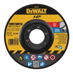 DEWALT 4 in. x 5/8 in. Depressed Center Wheelimage