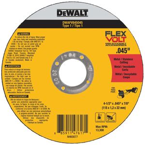 Dewalt 4-1/2 in. x 3/64 in. x 7/8 in. Type 1 Cutting Wheelimage