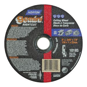 Norton 6 in. Type 1 Aluminum Oxide Cut-Off Wheelimage