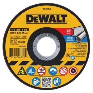 Dewalt 4 in. x 3/64 in. x 5/8 in. Metal Cut-Off Wheelimage