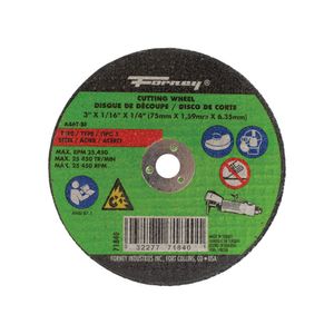 Forney 3 in. x 1/16 in. x 1/4 in. Metal Cut-Off Wheelimage
