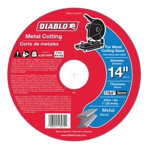 Diablo 14 in. x 7/64 in. x 1 in. Metal Chop Saw Discimage