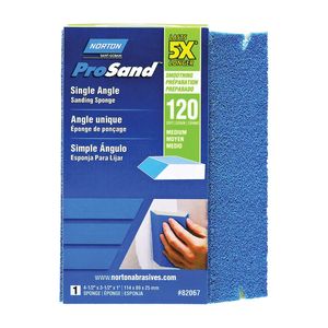 Norton 4-1/2 in. x 3-1/2 in. x 1 in. 120-Grit Medium Angled Sanding Spongeimage