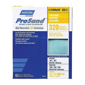 Norton 9 in. x 11 in. 320 Grit Aluminum Oxide Sandpaper Sheetimage