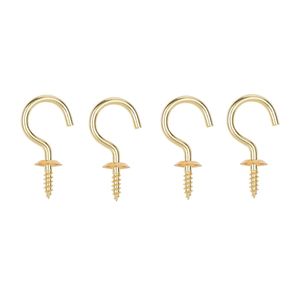ProSource 1 in. Solid Brass Cup Hook, 4-Pieceimage