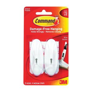 Command Medium White Adhesive Wire Hookimage