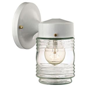 Boston Harbor 1-Light White Wall Mount Porch Light Fixtureimage