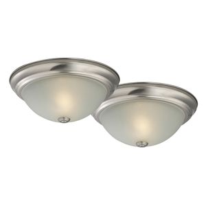 Boston Harbor 13 in. 2-Light Brushed Nickel Flush Mount Ceiling Fixtureimage