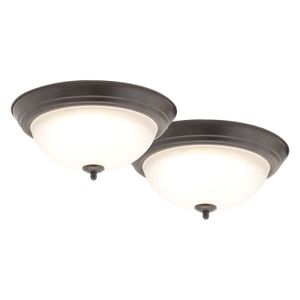 Boston Harbor 13 in. 2-Pack Bronze LED Flush Mount Ceiling Light Fixturesimage
