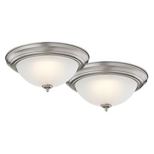 Boston Harbor 13 in. Brushed Nickel LED Flush Mount Ceiling Light Fixture, 2-Packimage