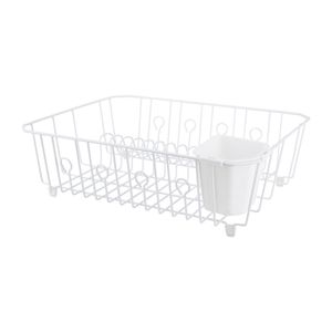 Simple Spaces White Dish Drainer with Basketimage