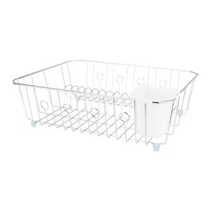 Simple Spaces Chrome Dish Drainer with Cutlery Basketimage