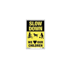 Hy-Ko Products 12 in. x 18 in. Plastic Slow Down Safety Signimage