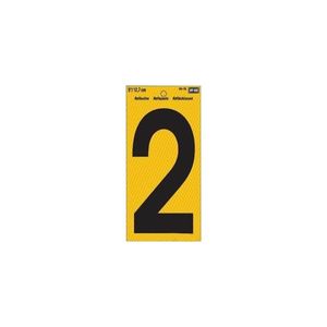 Hy-Ko Products 5 in. Yellow Self-Adhesive Reflective Number 2image