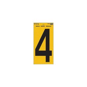 Hy-Ko Products 5 in. Yellow Self-Adhesive Reflective Number 4image