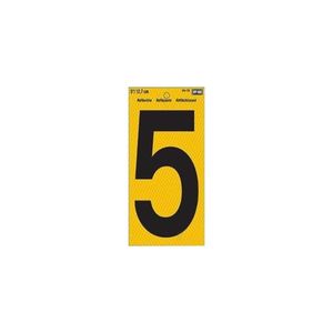 Hy-Ko Products 5 in. Yellow Reflective Number 5 RV-75/5image