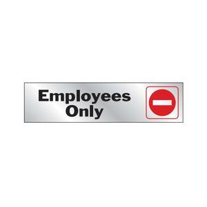 Hy-Ko Products 2 in. x 8 in. Employees Only Vinyl Signimage