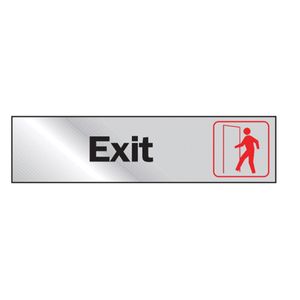 Hy-Ko Products 2 in. x 8 in. Silver Vinyl Exit Graphic Signimage